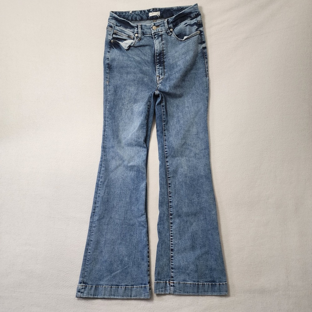 Good American Flare Jeans Womens 15 30x32 Blue Bootcut Wide Leg 11" Y2k Style